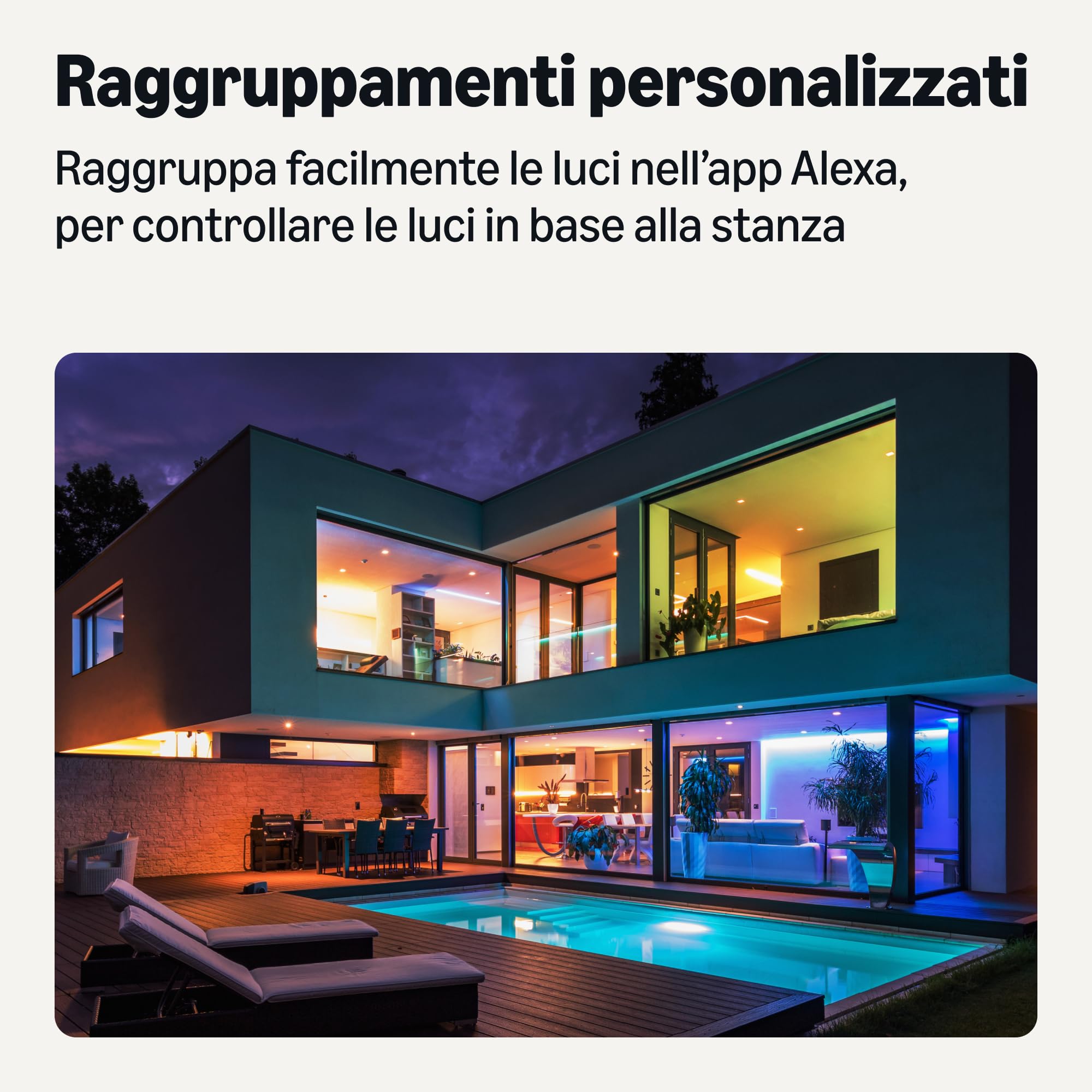 Amazon Basics striscia LED smart RGBW 5 m multicolore Alexa