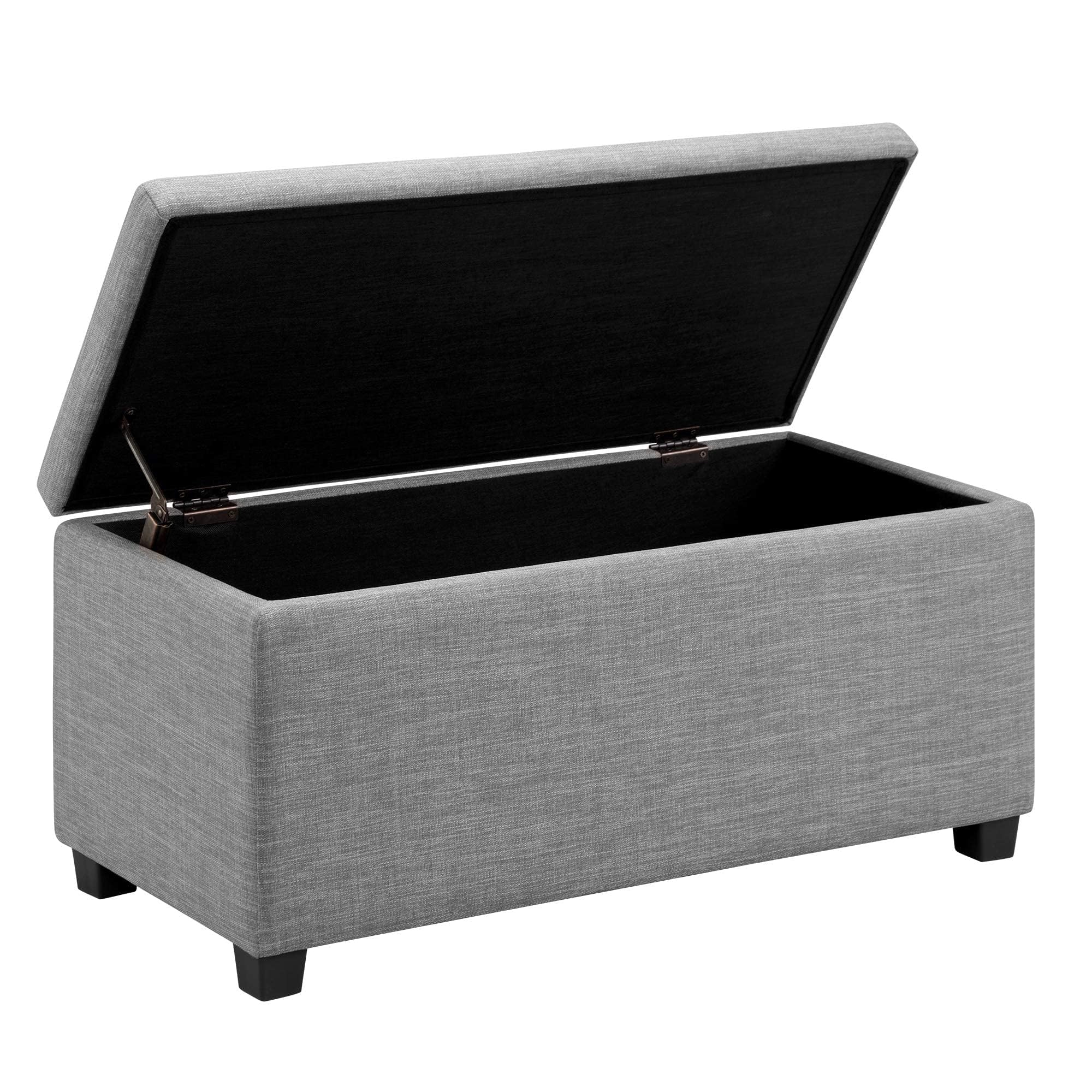 Amazon Basics Panca Contenitore Grigio Chiaro 91 cm in Tessuto