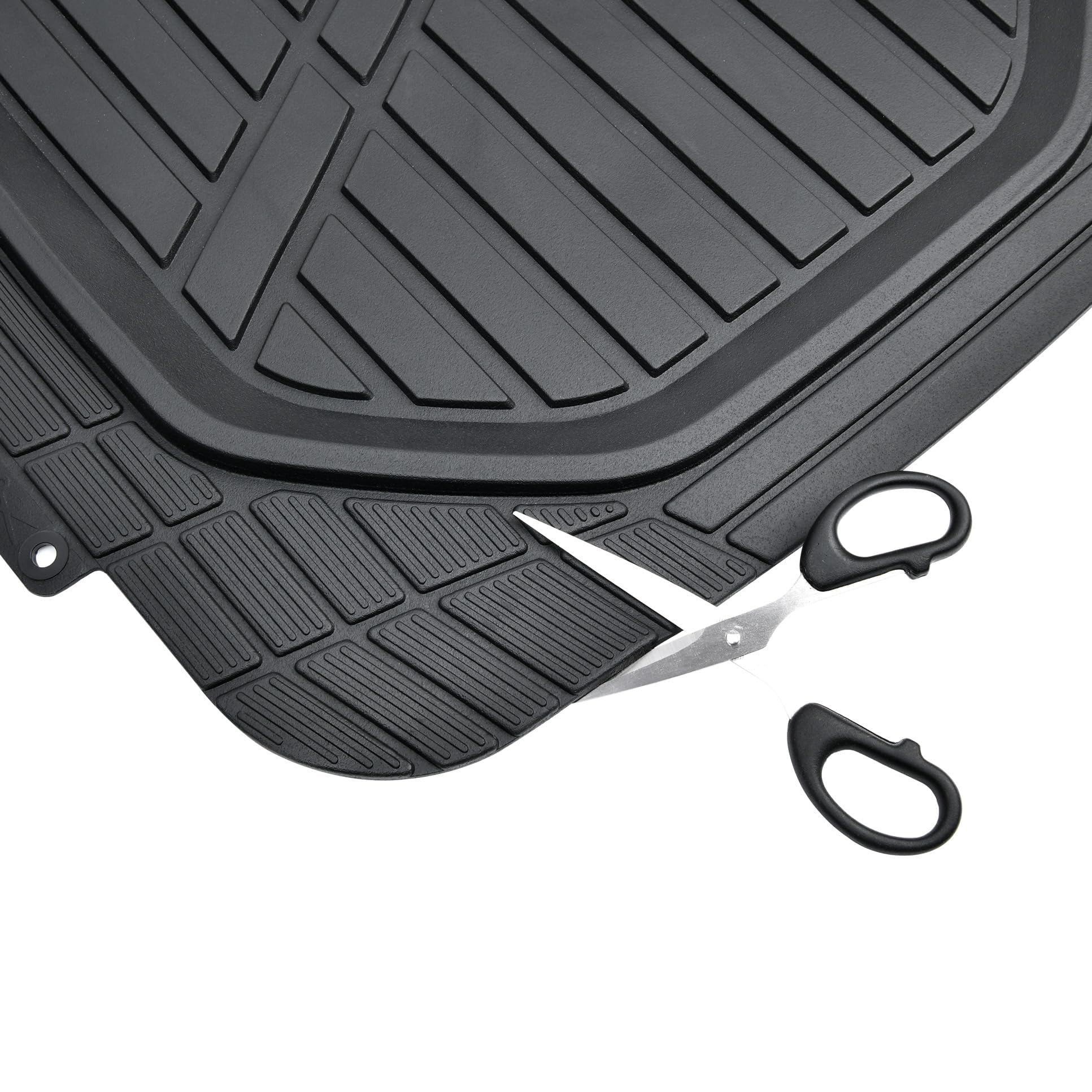AmazonBasics Tappetini Auto in PVC 4 Pezzi Neri Antiscivolo