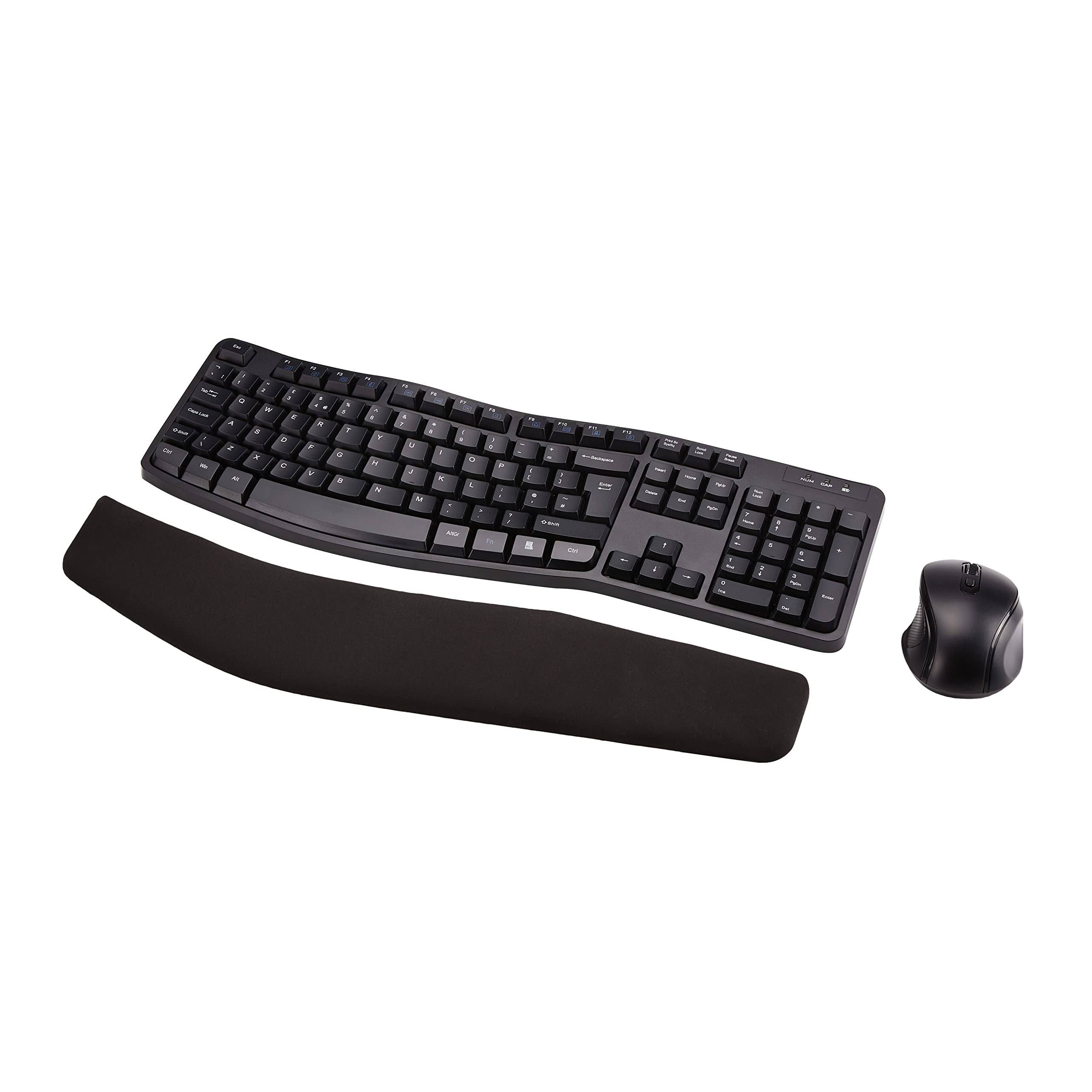 AmazonBasics Combo Tastiera Ergonomica Wireless Mouse Nero UK