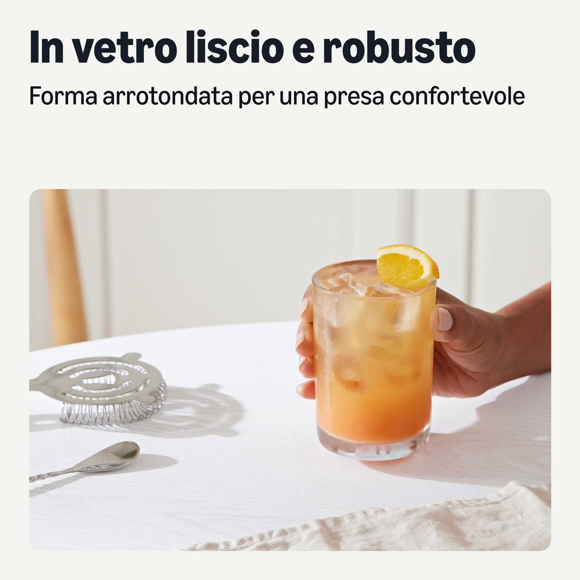 Amazon Basics Bicchieri Vetro 325 ml Set 6 Pezzi Lavastoviglie