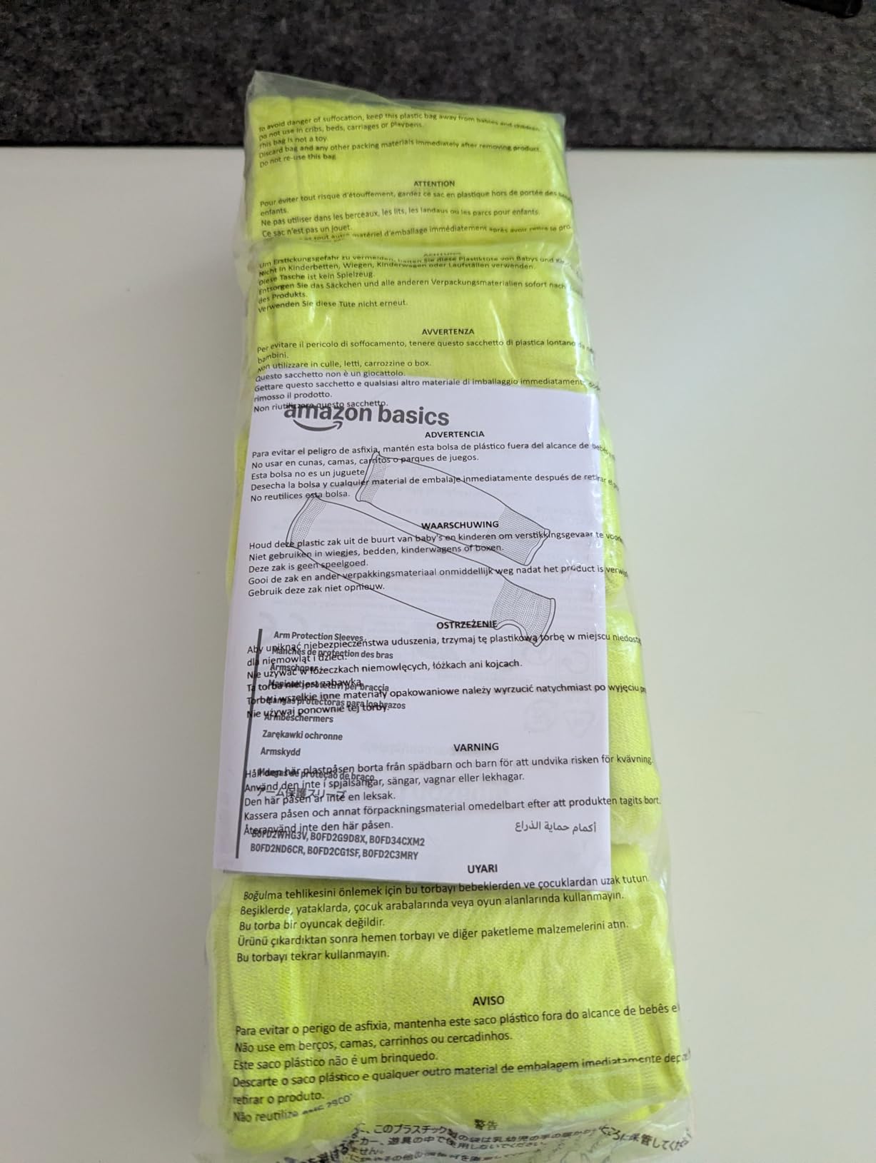 Amazon Basics Manicotti Braccia Antitaglio Gialli Protezione Lavoro