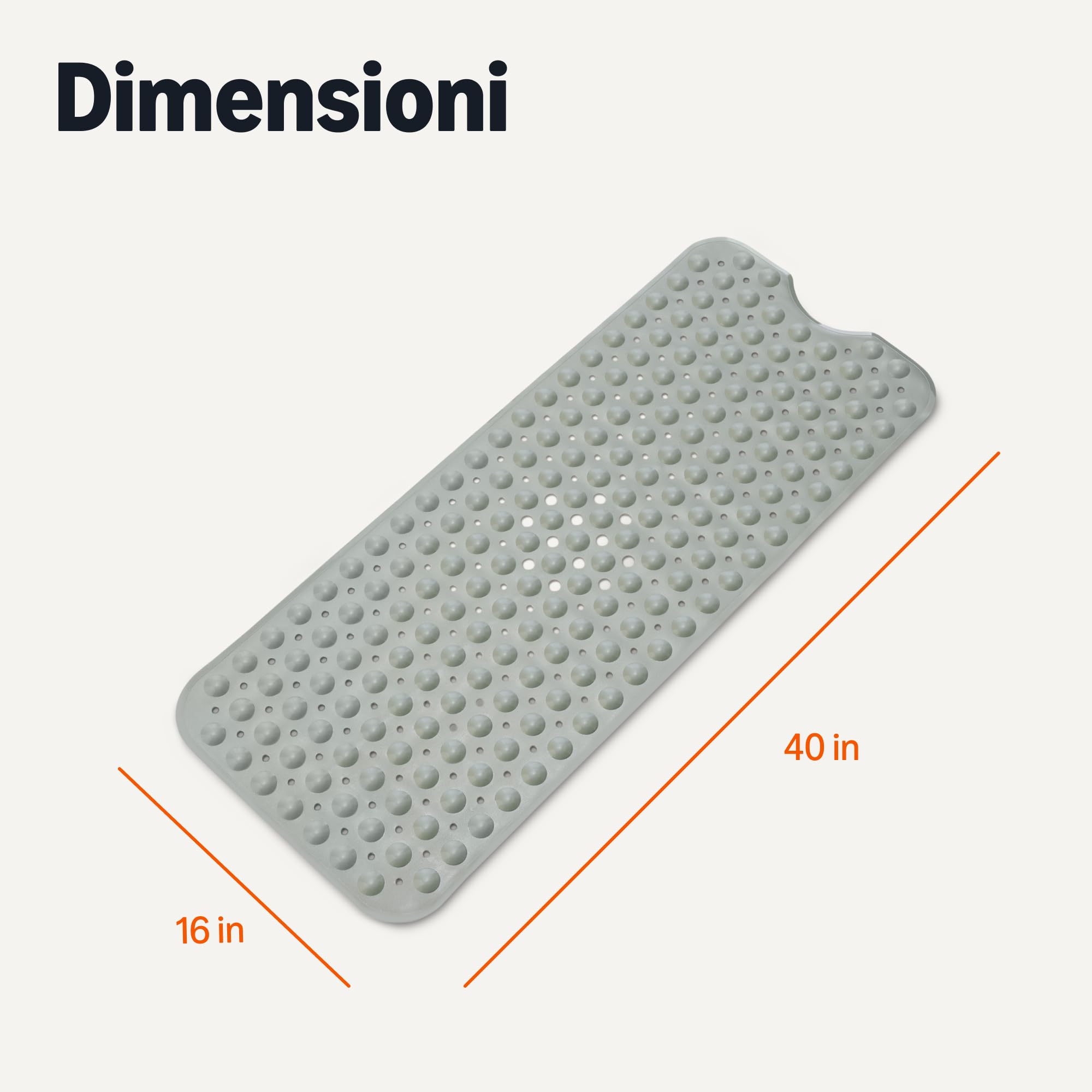Amazon Basics Tappetino Doccia Antiscivolo Grigio 40x16