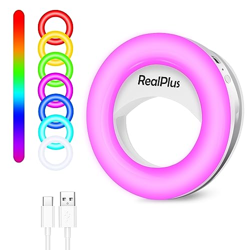 RealPlus Luce Anello Selfie RGB con Clip Ricaricabile USB