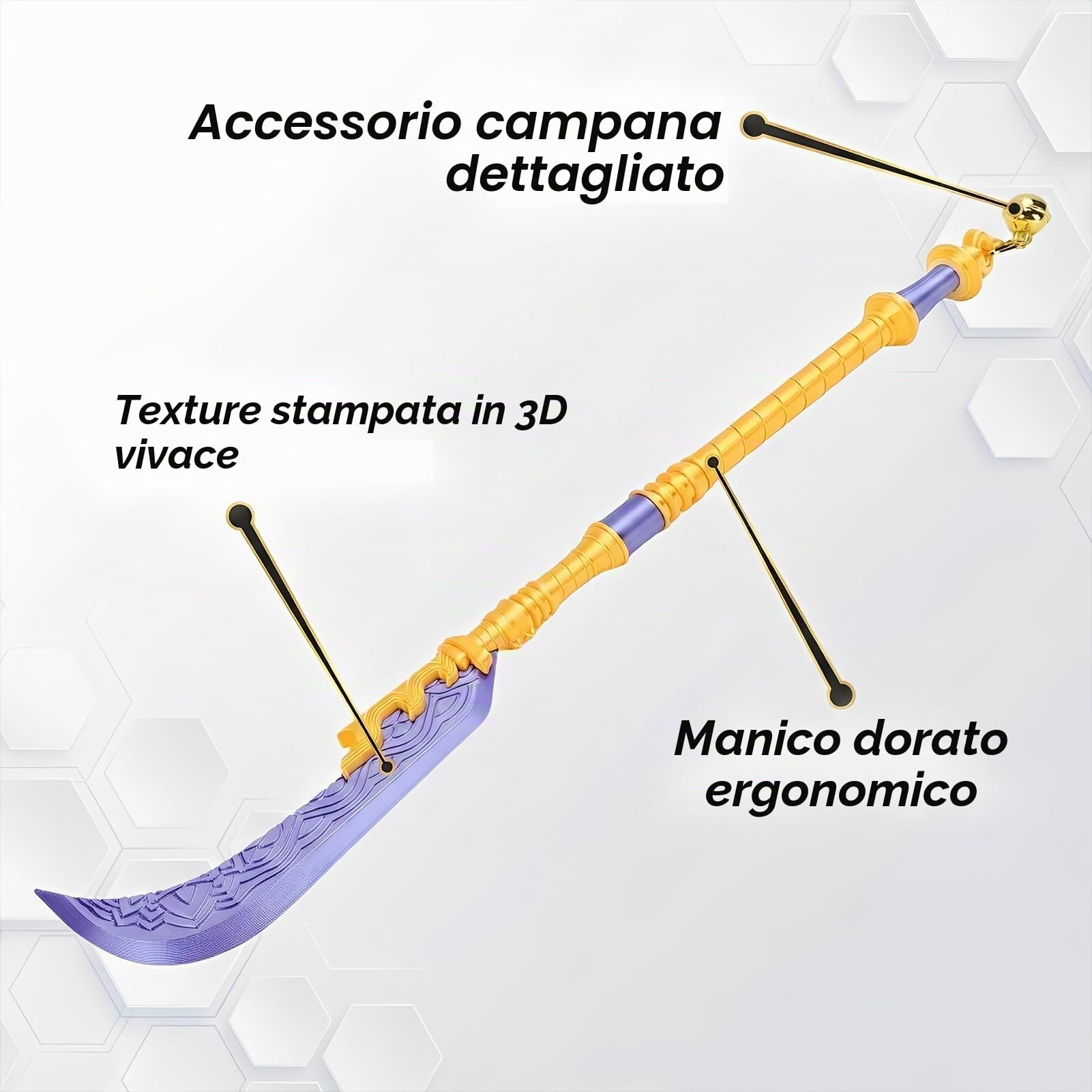 Elprico spada cosplay PLA 25 pollici 63,5 cm con cordino