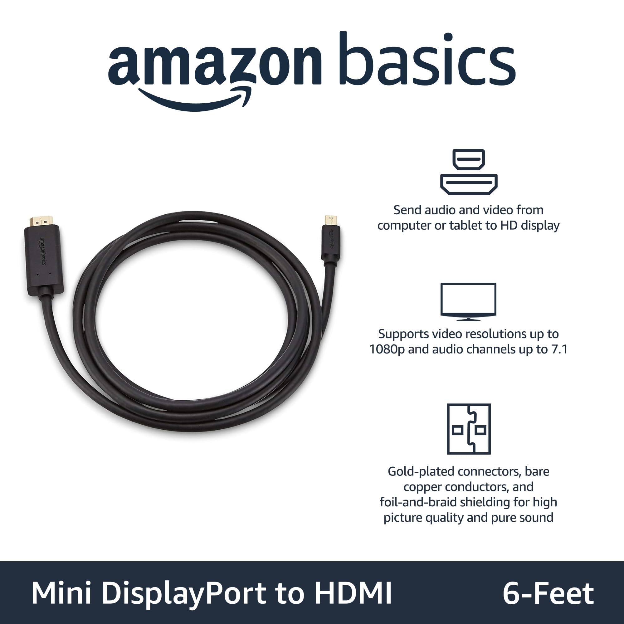 AmazonBasics Cavo Mini DisplayPort HDMI 1,83m Nero Full HD