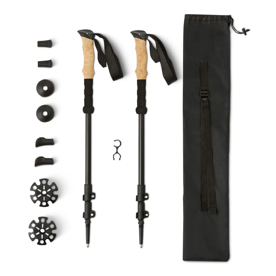 Amazon Basics bastoncini trekking alluminio 134,6 cm neri