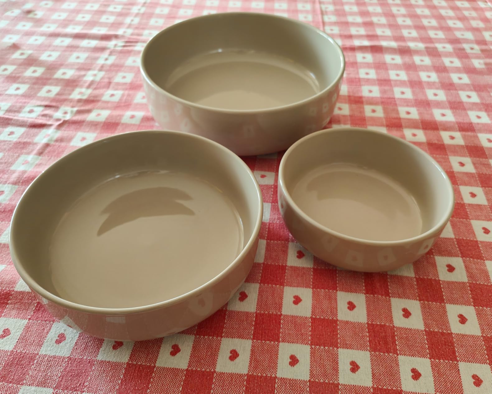 Amazon Basics Set 3 Ciotole Gres Avorio Impilabili