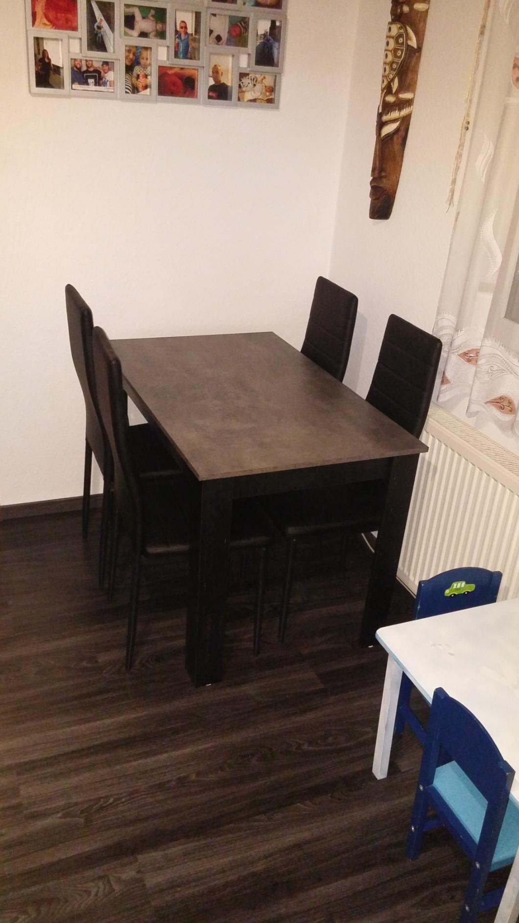 Amazon Basics tavolo da pranzo 110x70 nero 6 posti melaminico