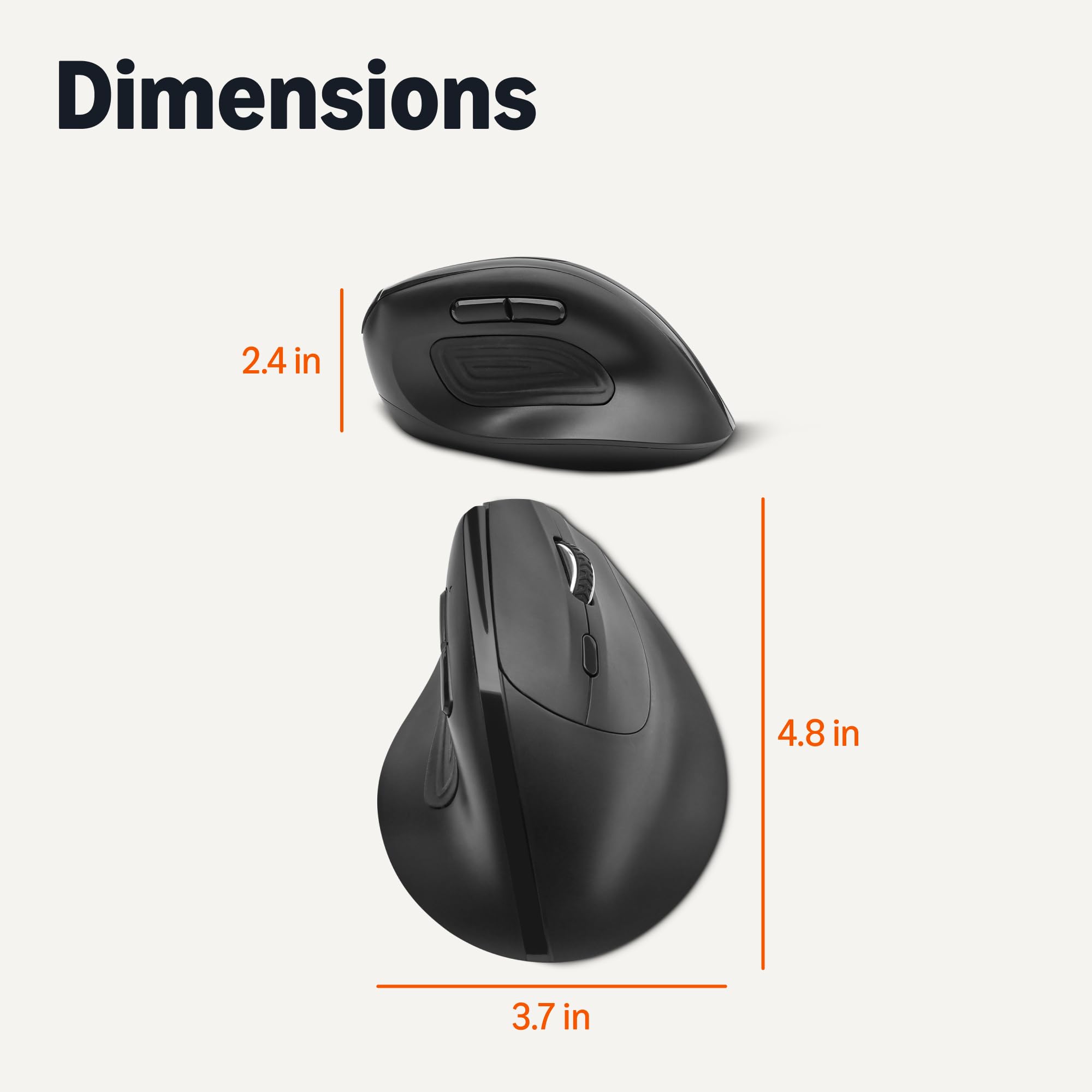 AmazonBasics Mouse wireless verticale nero 6 pulsanti destrimani