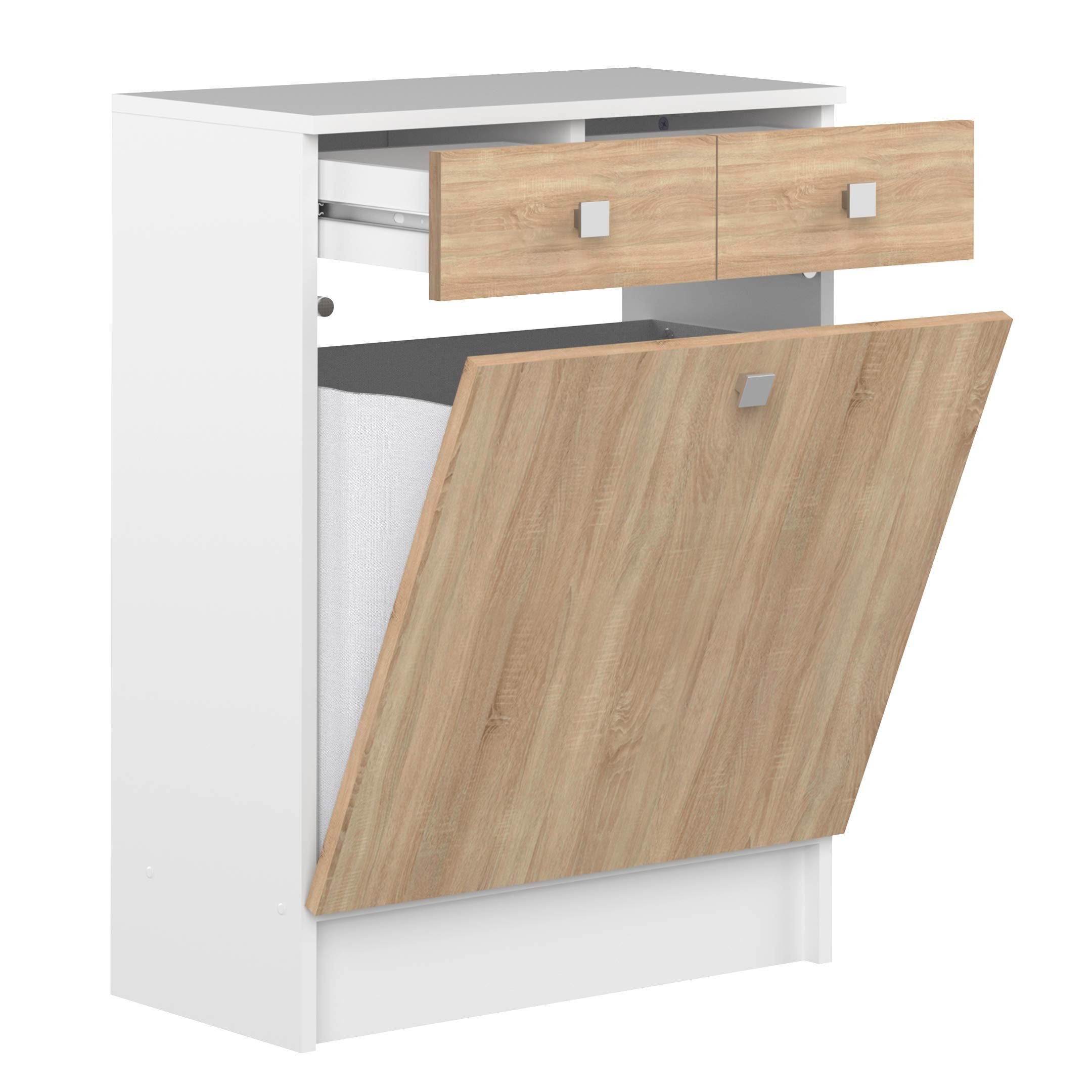 Amazon Basics Armadietto biancheria bianco quercia 60 cm