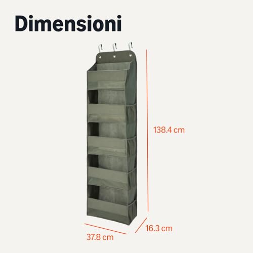 Amazon Basics Organizer da Porta 5 Ripiani Grigio Antracite