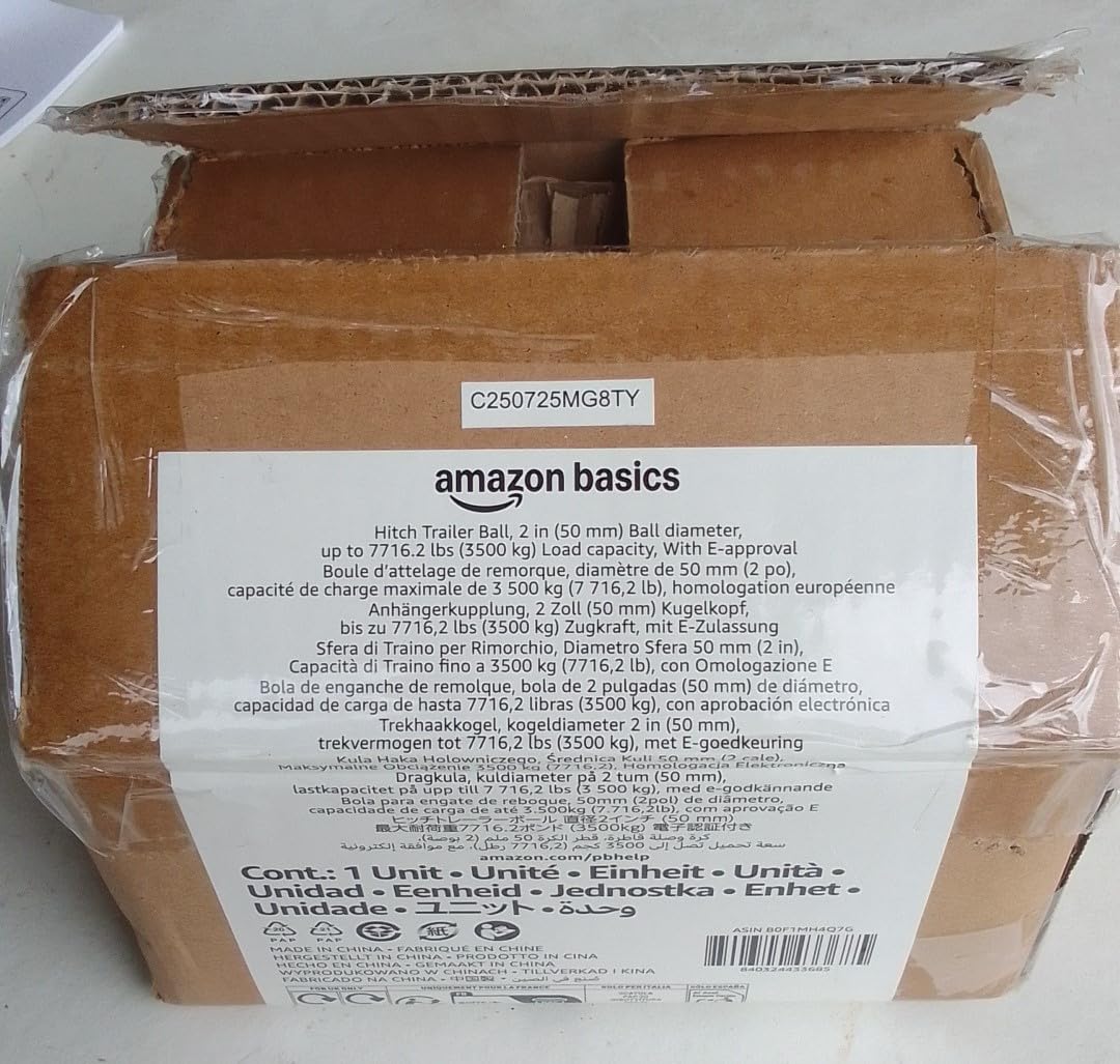 Amazon Basics Sfera Traino 50 mm Nera 3500 kg Acciaio