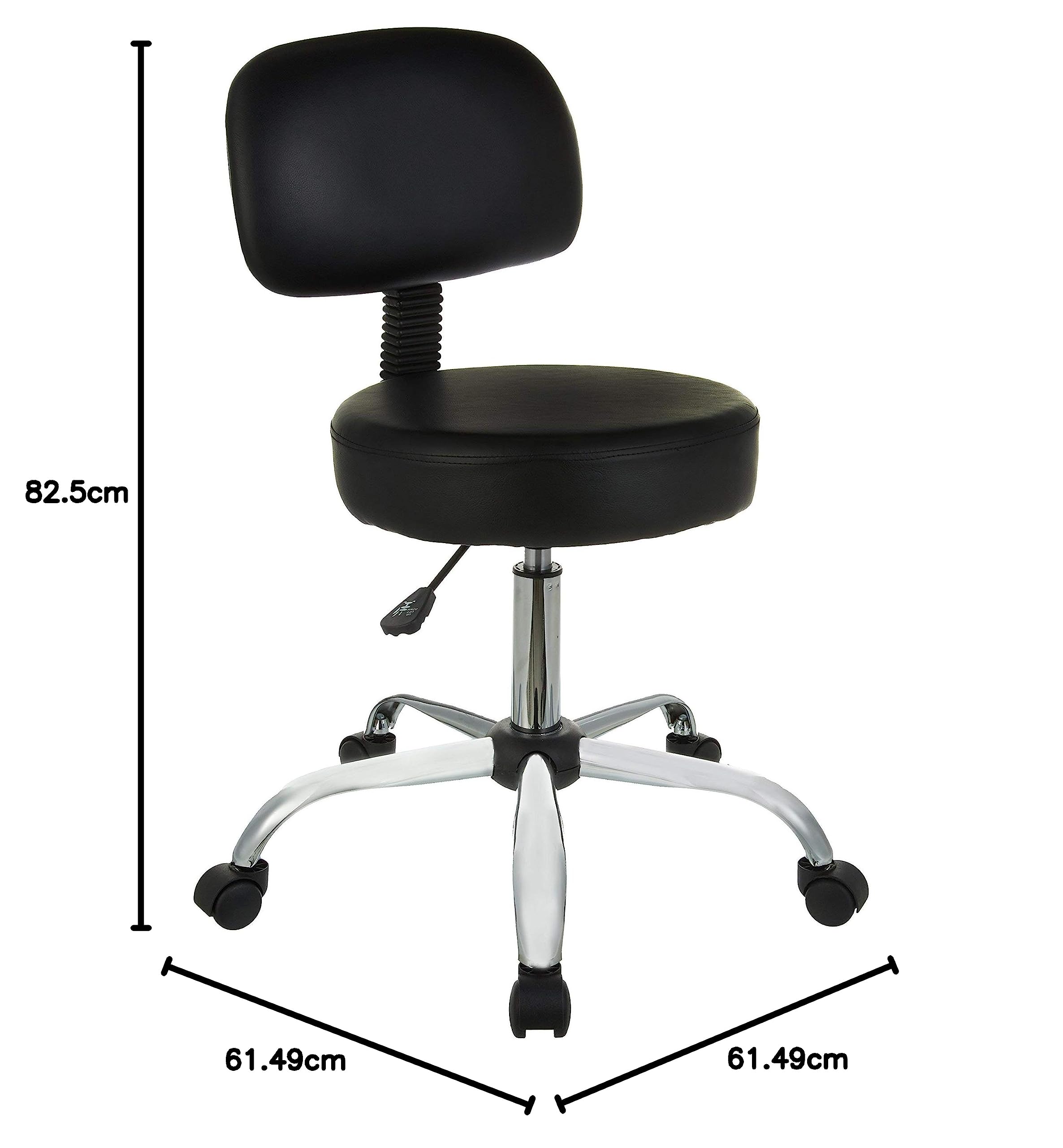 AmazonBasics Sgabello Alto Ufficio Nero con Schienale Imbottito
