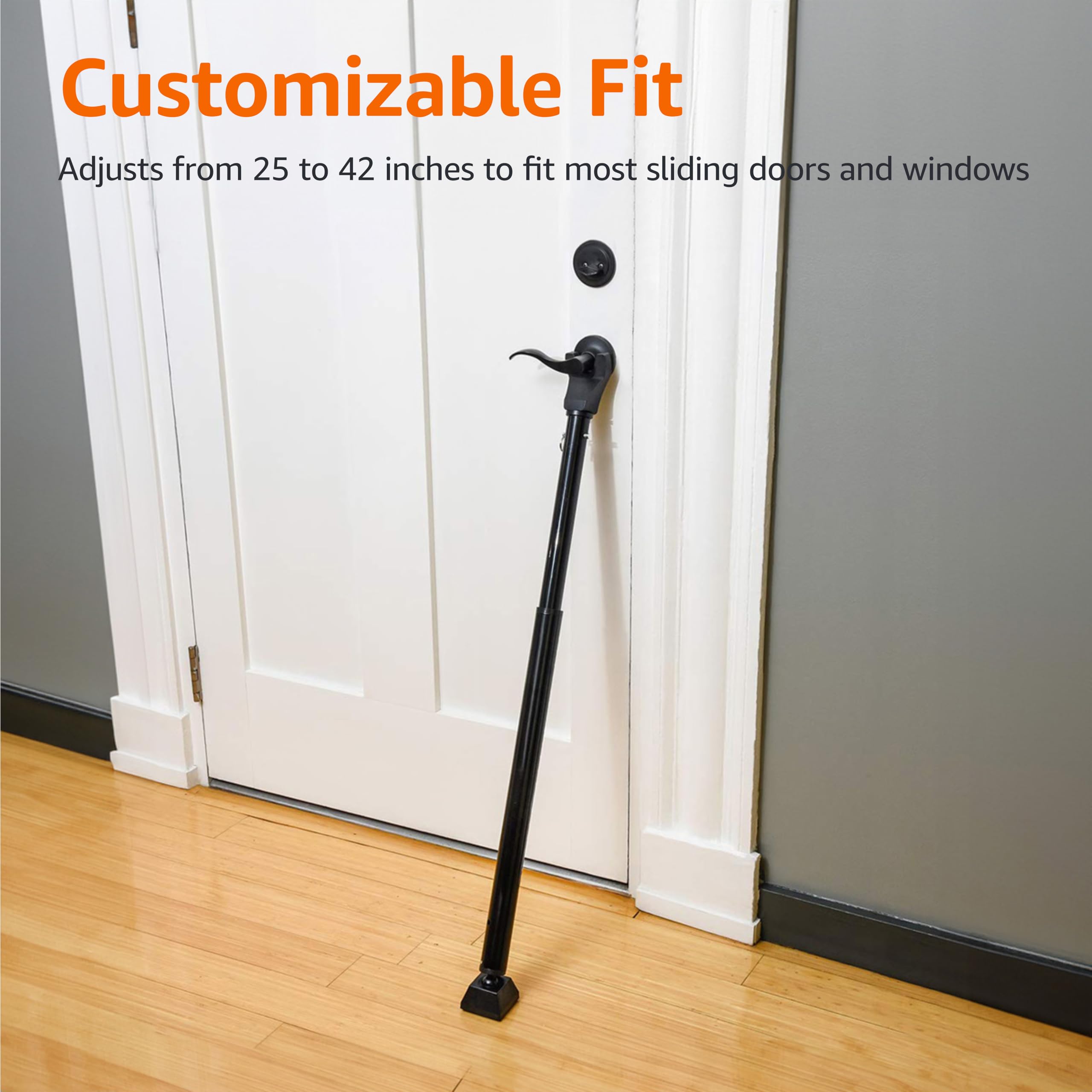 AmazonBasics Spranga Regolabile 73,6-114 cm Nera Acciaio 1 pz