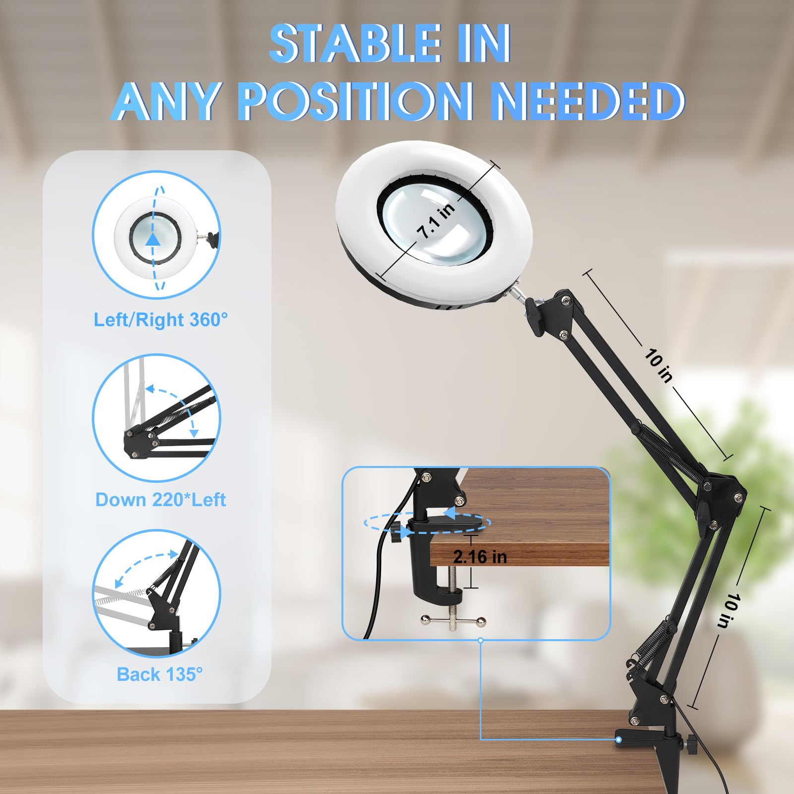 RealPlus Lampada Lente Ingrandimento 10X Nero Solo Clip