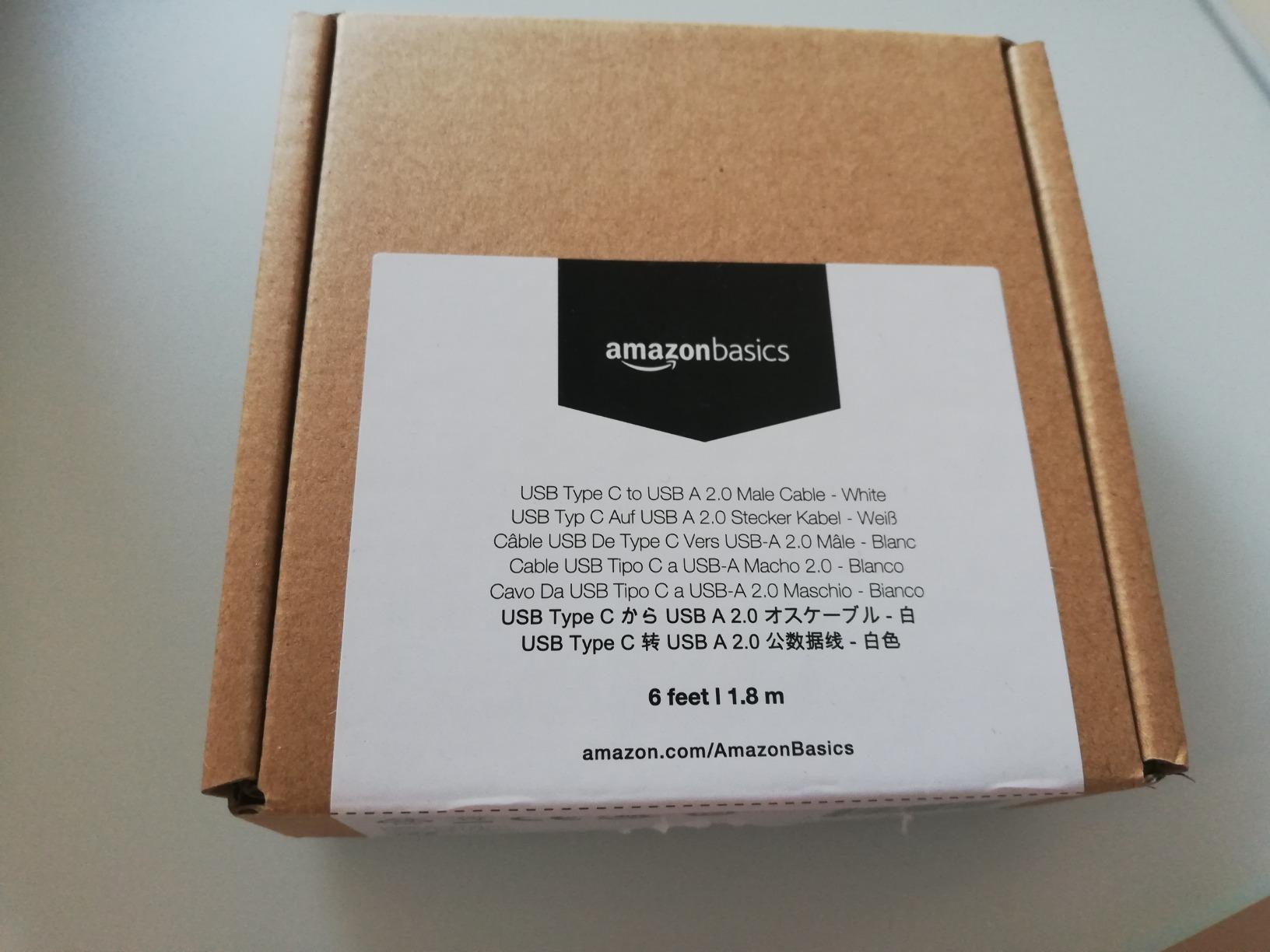 Amazon Basics Cavo USB-C USB-A 1,8 m Bianco 15W