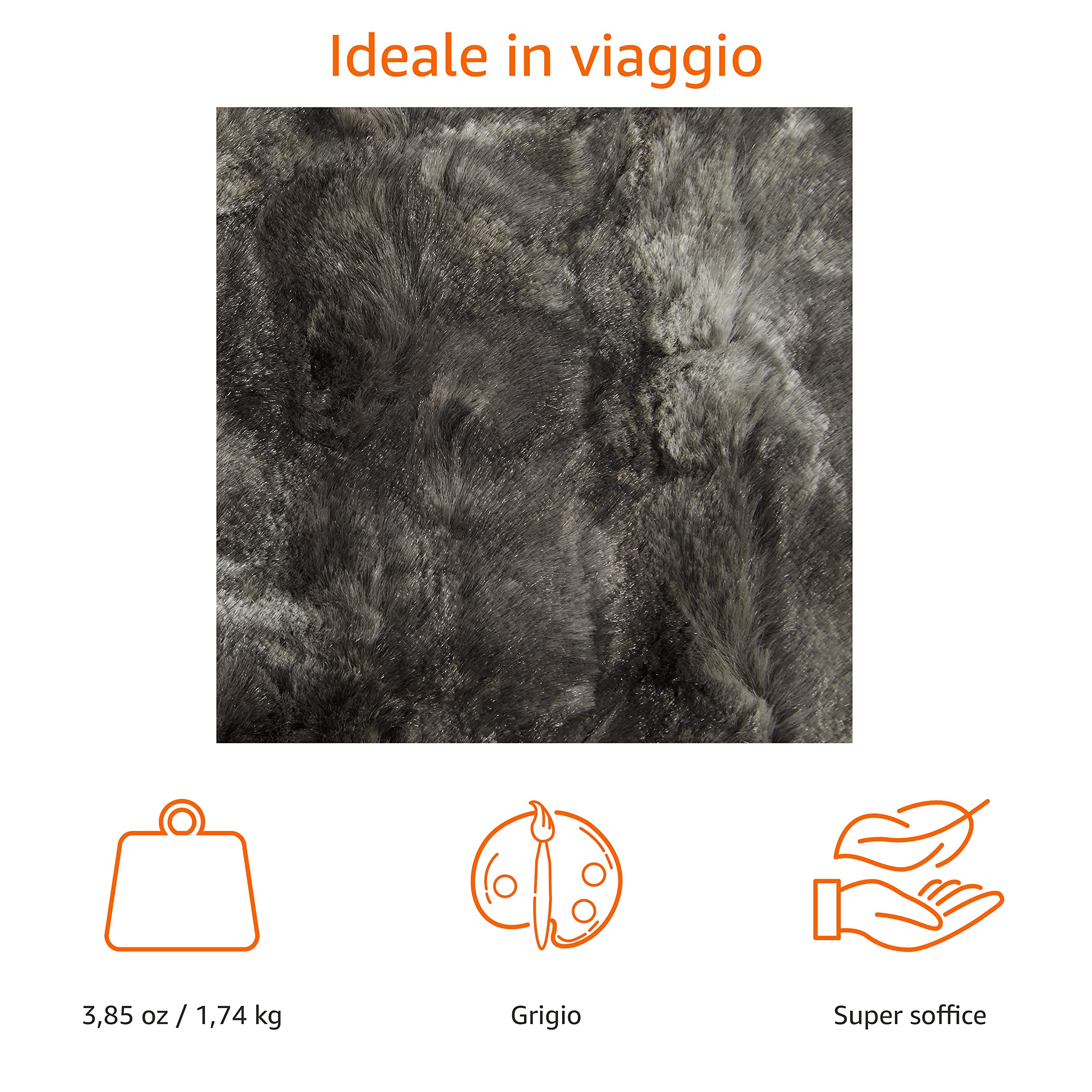 AmazonBasics copriletto finta pelliccia grigio 150x200