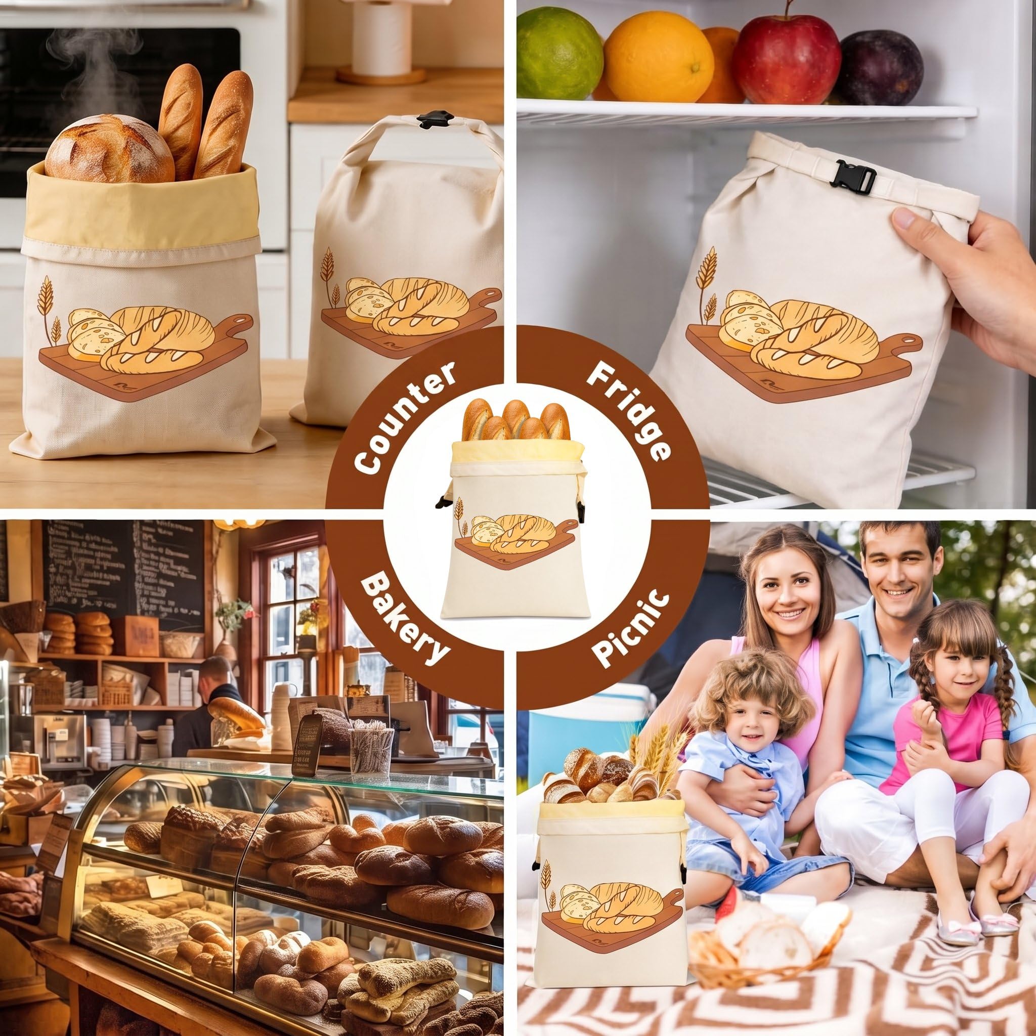RealPlus Sacchetti Pane Cera Api 43x33 cm 2 Pezzi