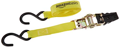 AmazonBasics Cinghie a Cricchetto 4,5m 4 Pezzi Gialle 635 kg