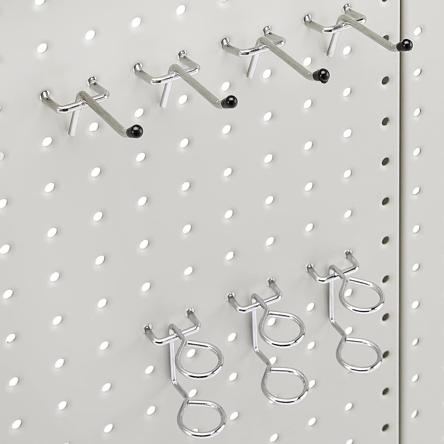Amazon Basics kit pannelli portautensili metallo grigio 48 pezzi