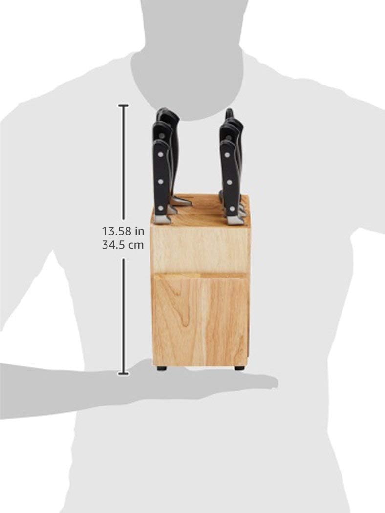 Amazon Basics Set coltelli 9 pezzi con ceppo nero