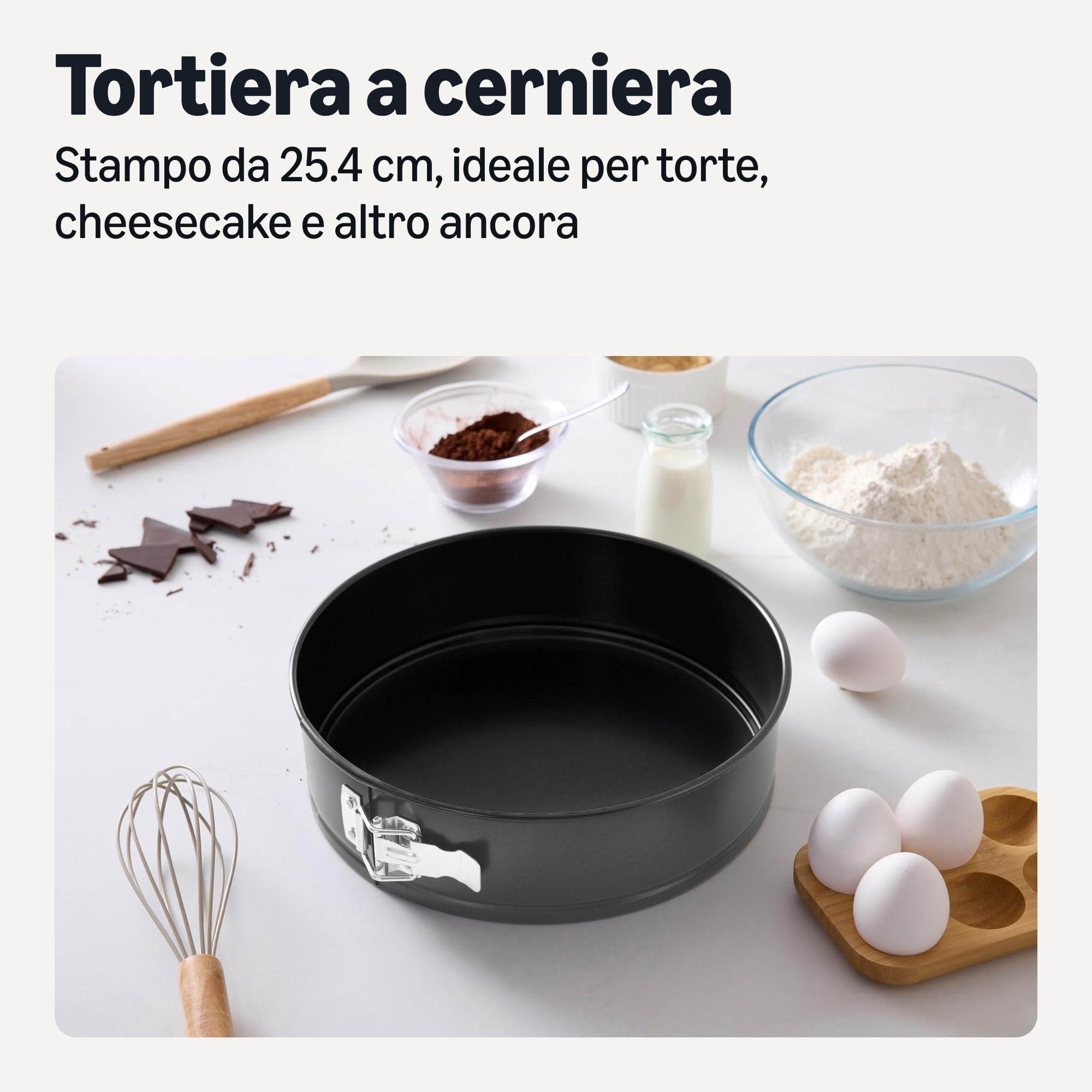 Amazon Basics Teglia a Cerniera 25,4 cm Antiaderente