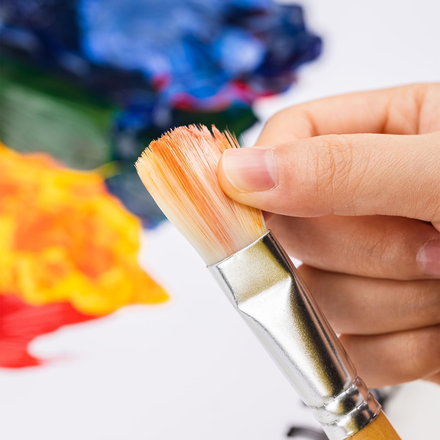 Amazon Basics Set 24 Pennelli Pittura Legno per Artisti