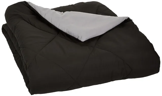 AmazonBasics Trapunta Microfibra Double-Face 225x220 Grigio Nero