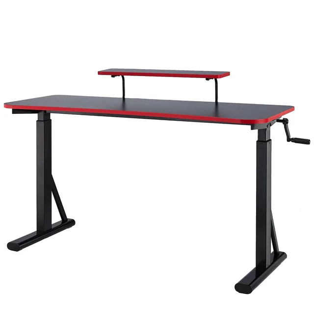 Amazon Basics scrivania gaming 140cm altezza regolabile rossa