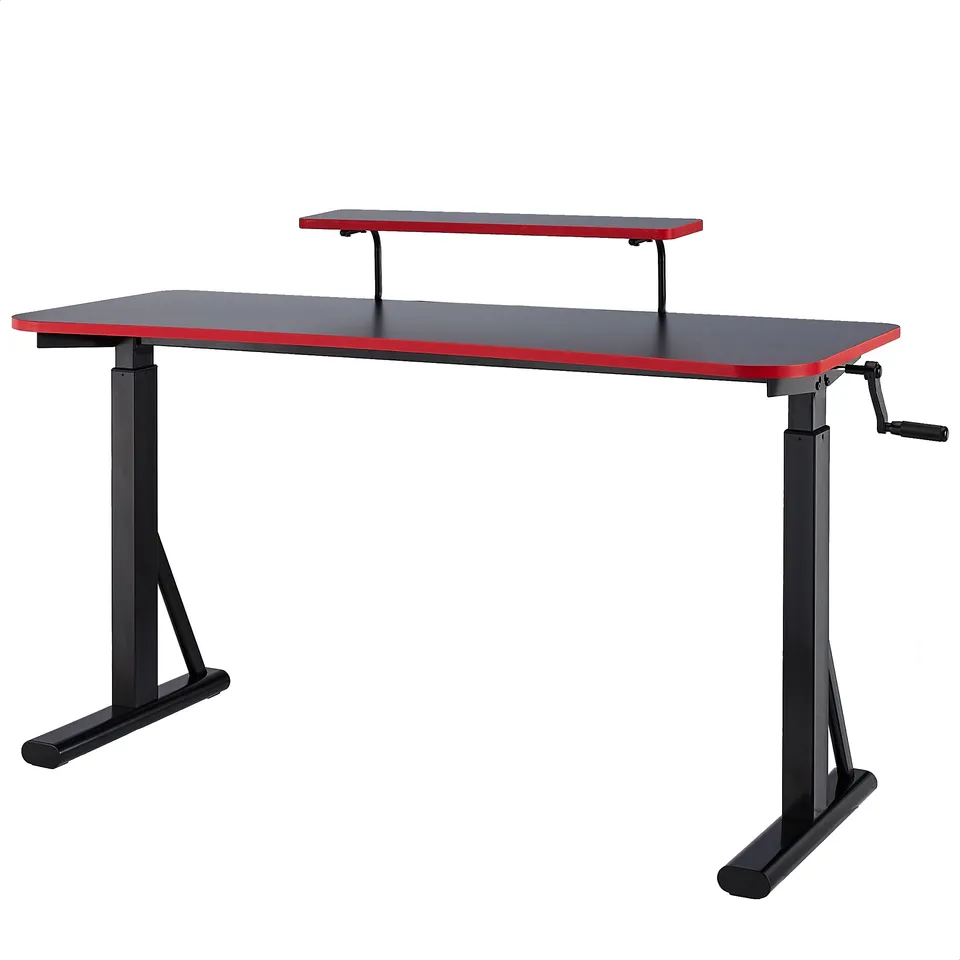 Amazon Basics scrivania gaming 140cm altezza regolabile rossa