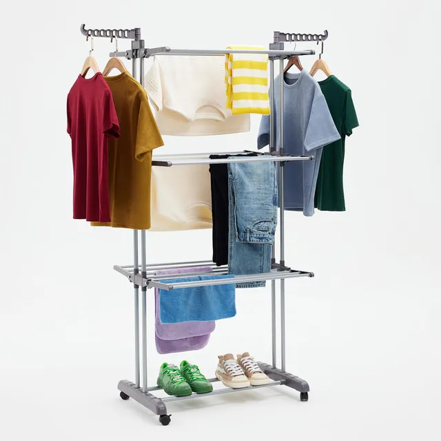 AmazonBasics Stendibiancheria a Torre 4 Livelli Bianco 173cm