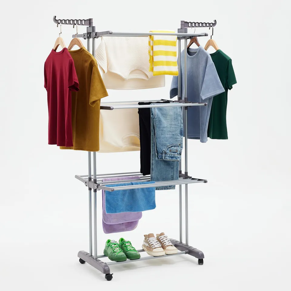 AmazonBasics Stendibiancheria a Torre 4 Livelli Bianco 173cm