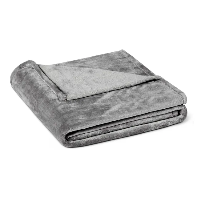 Amazon Basics coperta in pile grigio scuro 127x152 cm morbida