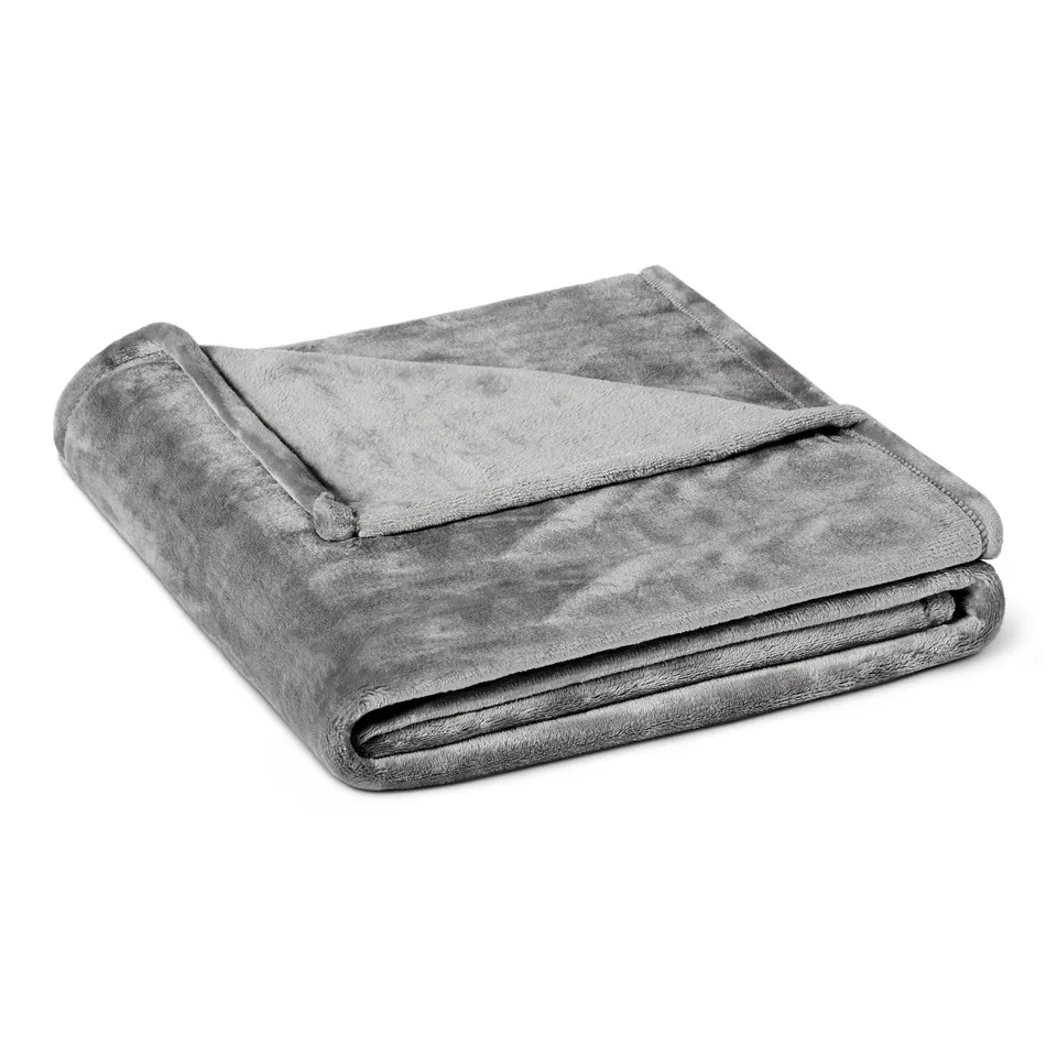Amazon Basics coperta in pile grigio scuro 127x152 cm morbida