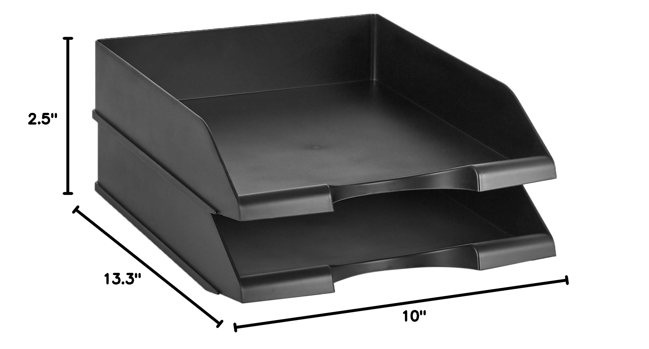 Amazon Basics Vassoio Portacorrispondenza A4 Nero 2 Pezzi