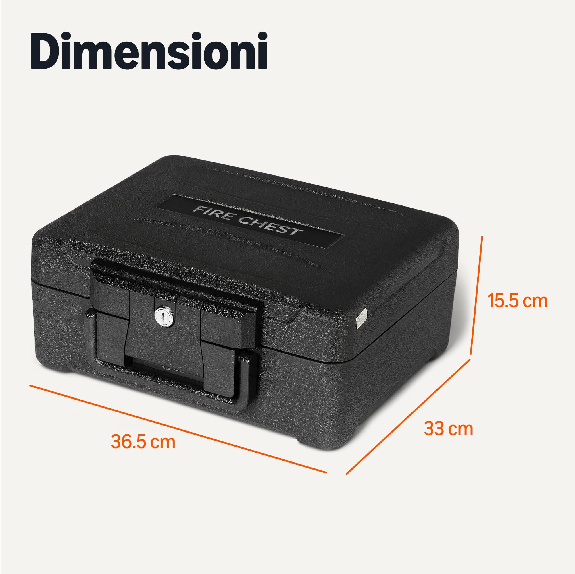 Amazon Basics Cassaforte Ignifuga 6,2L Nera a Chiave