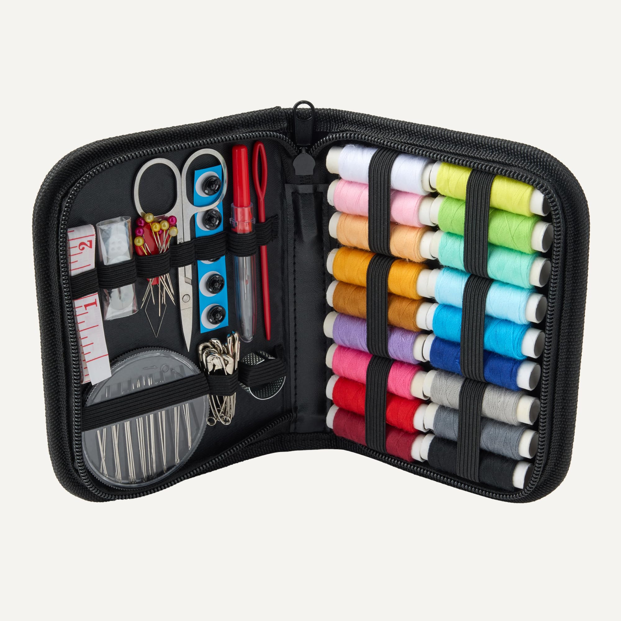 Amazon Basics Kit Cucito da Viaggio Grande Nero