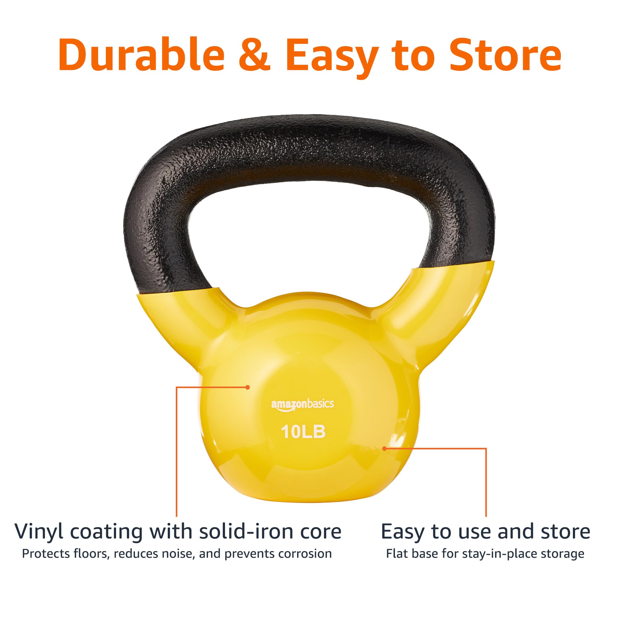 AmazonBasics Kettlebell in Vinile 10lb Nero 4,5 kg