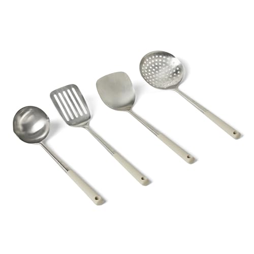 Amazon Basics Set Utensili Cucina Acciaio 4 Pezzi
