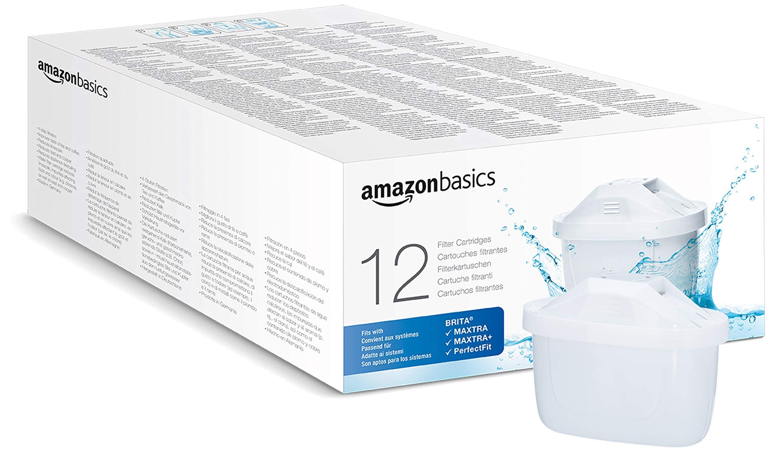 AmazonBasics Filtri Acqua 12 Pezzi per Caraffa Brita