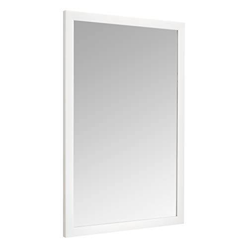 AmazonBasics Specchio da parete 61x91 cm bianco cornice standard