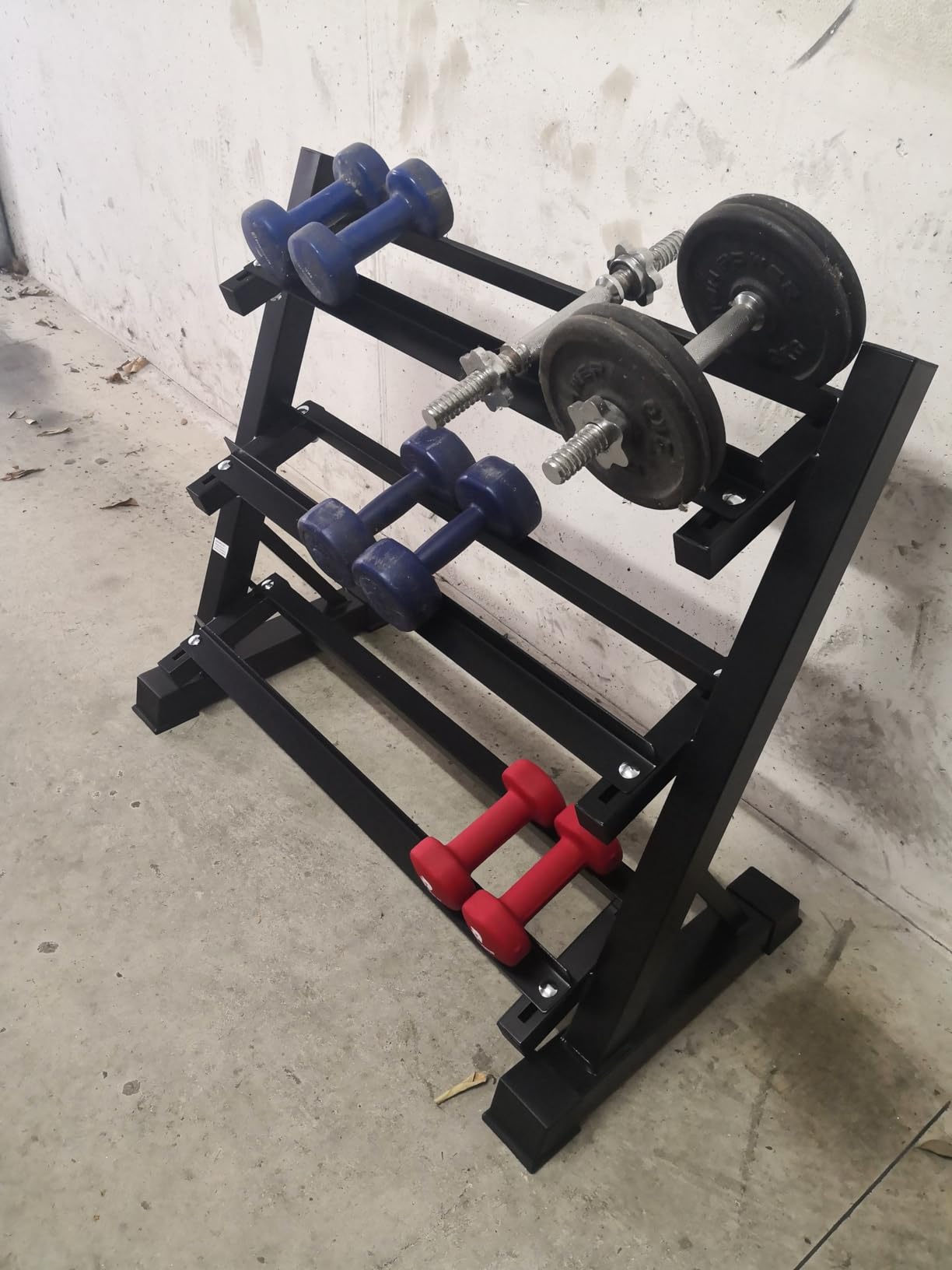 Amazon Basics rack manubri 3 livelli nero acciaio