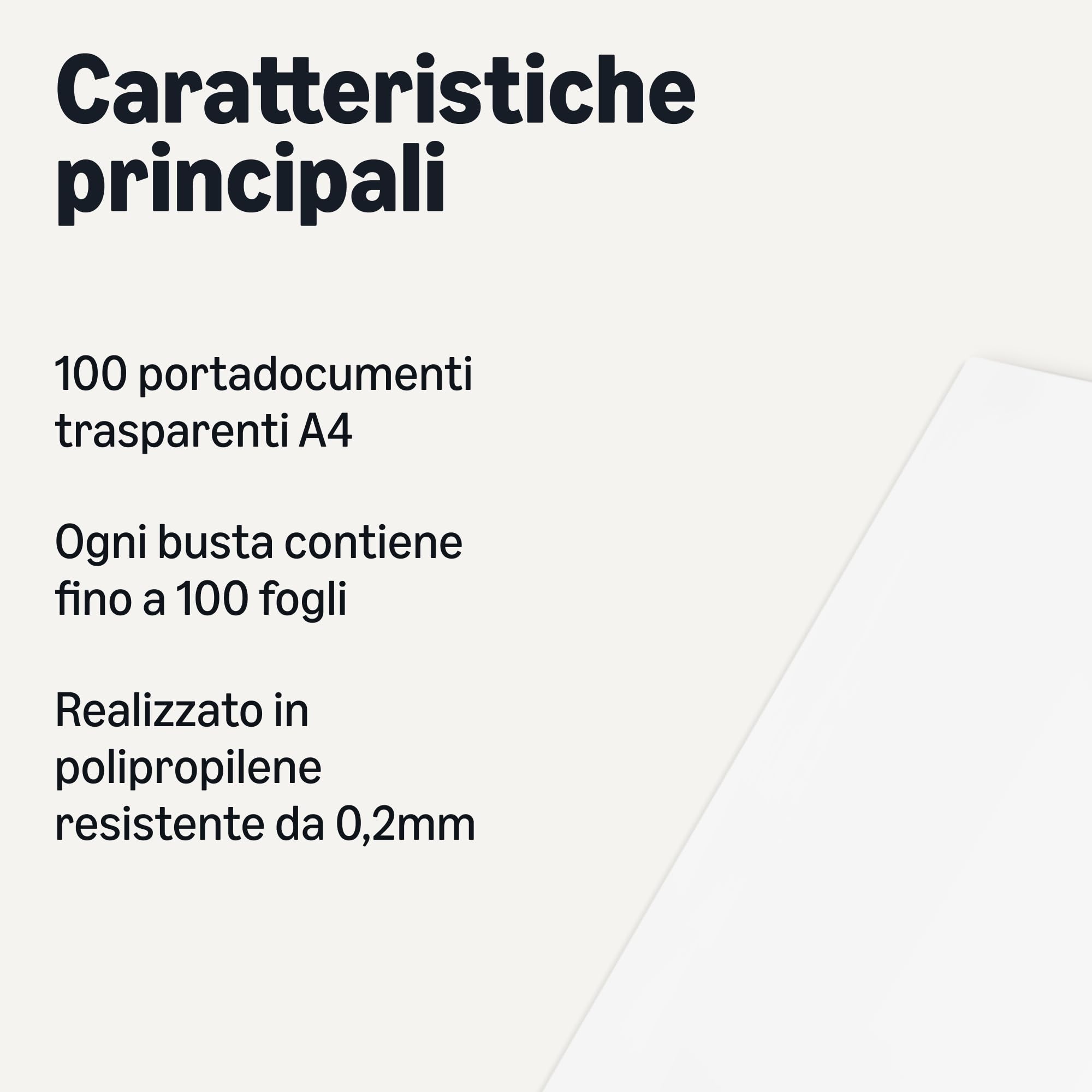 Amazon Basics Buste Trasparenti A4 0.2mm 100 Pezzi Trasparente