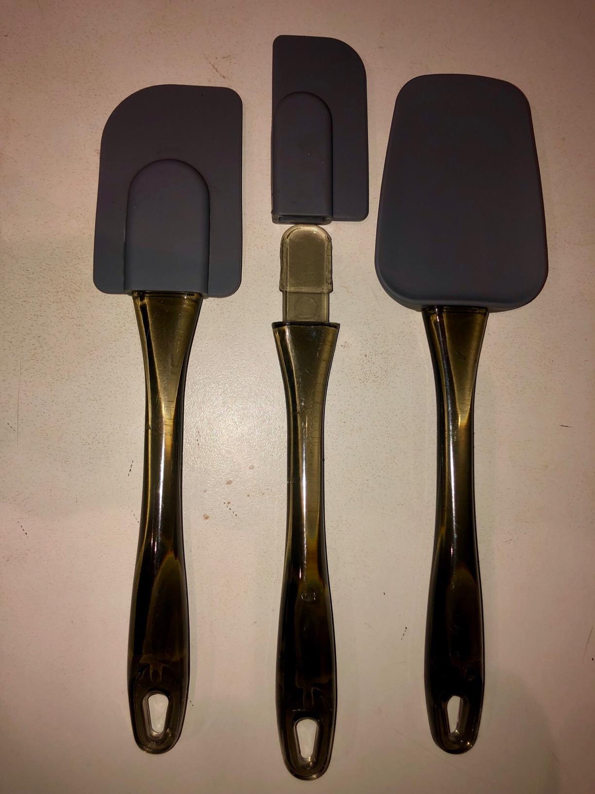 AmazonBasics Set 3 Spatole Silicone Grigio Cucina