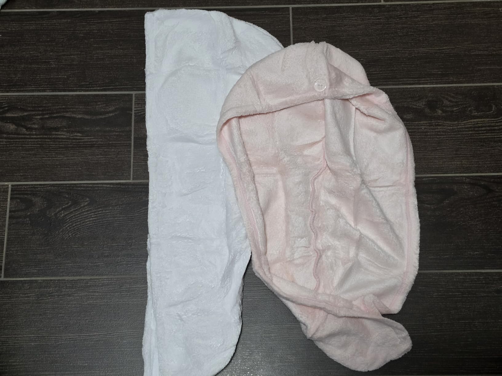 Amazon Basics turbante capelli microfibra 2 pezzi grigio rosa