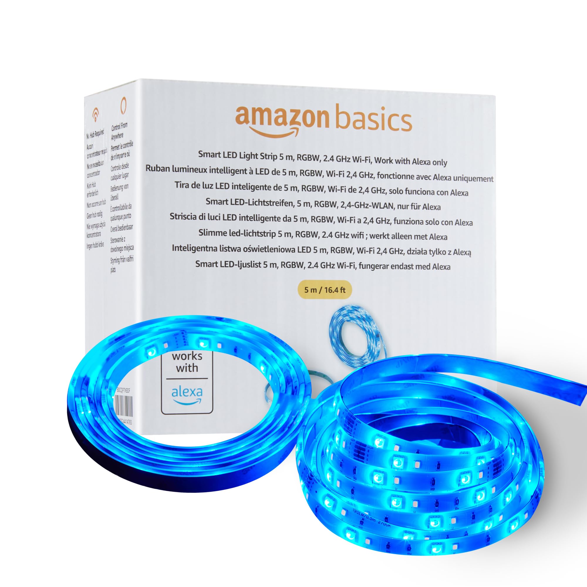 Amazon Basics striscia LED smart RGBW 5 m multicolore Alexa
