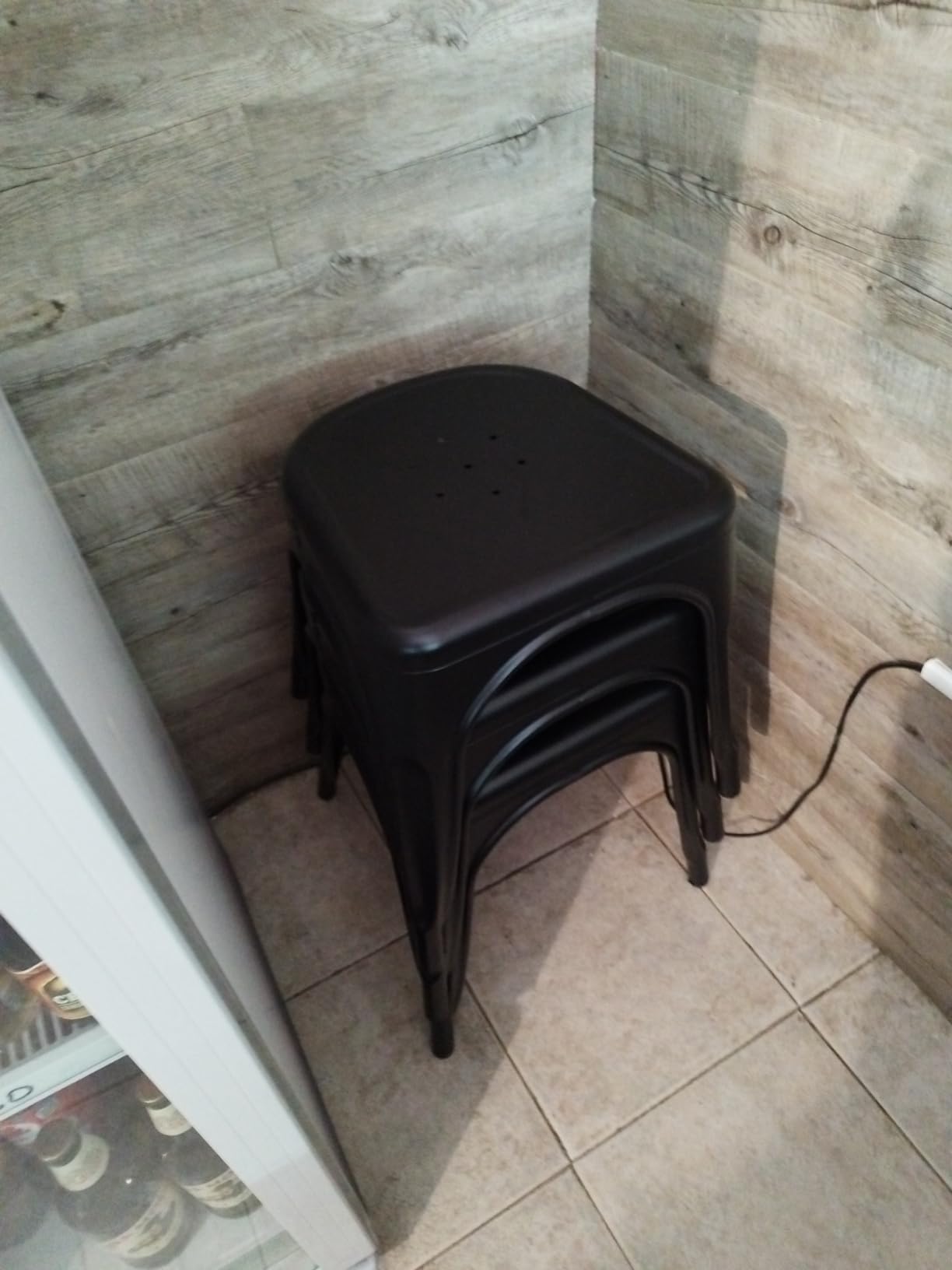 Amazon Basics Sedie Metallo Nere Impilabili Set 4 Pezzi Interno Esterno