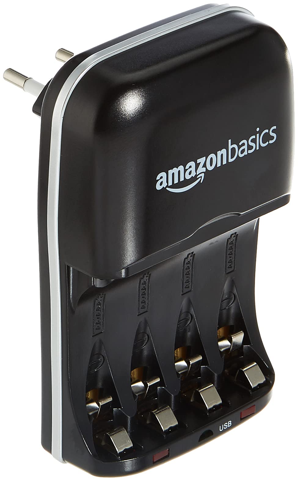 AmazonBasics Caricabatterie USB Ni-MH AA AAA nero
