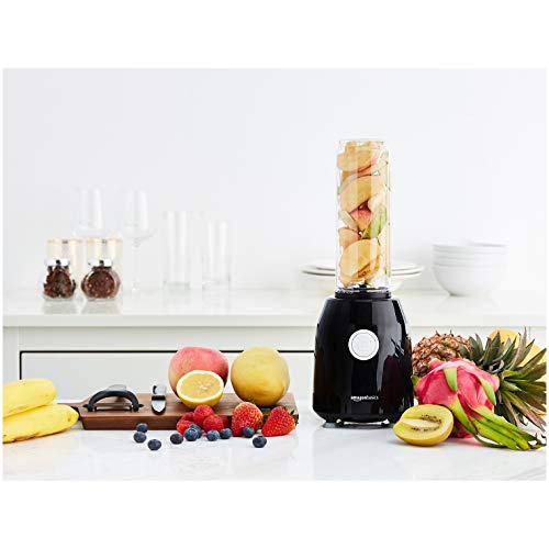 AmazonBasics Blend & Go Frullatore Smoothie Nero 600 ml